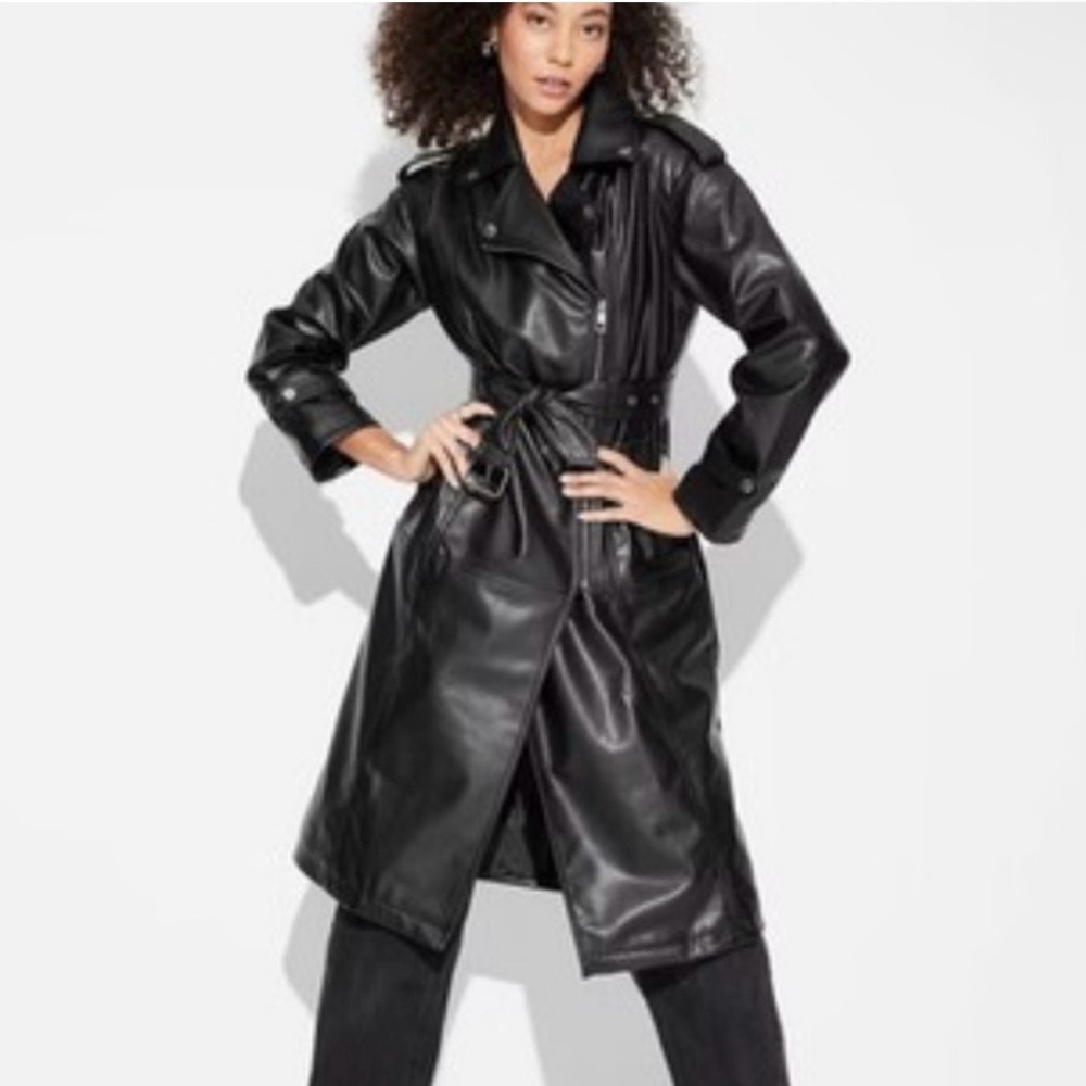 Wild fable leather trench coat